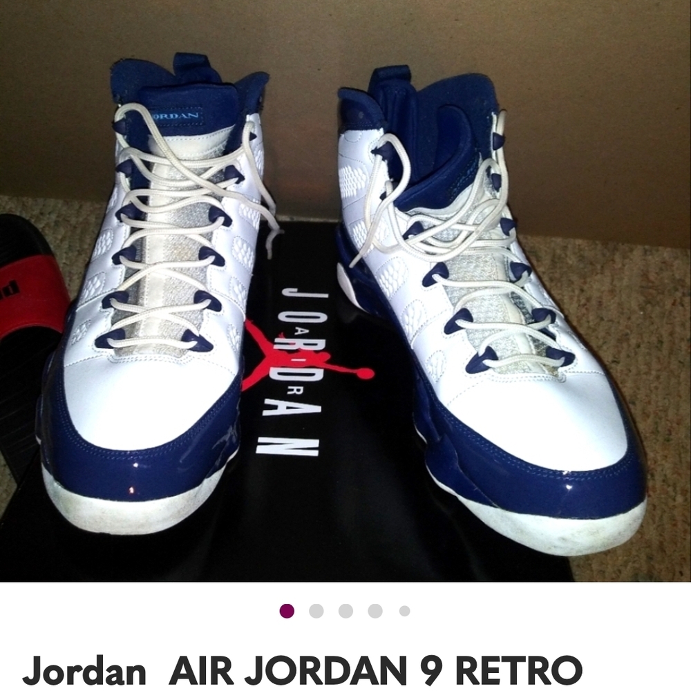 Jordan Air Jordan 9 Retro White Navy Sneakers